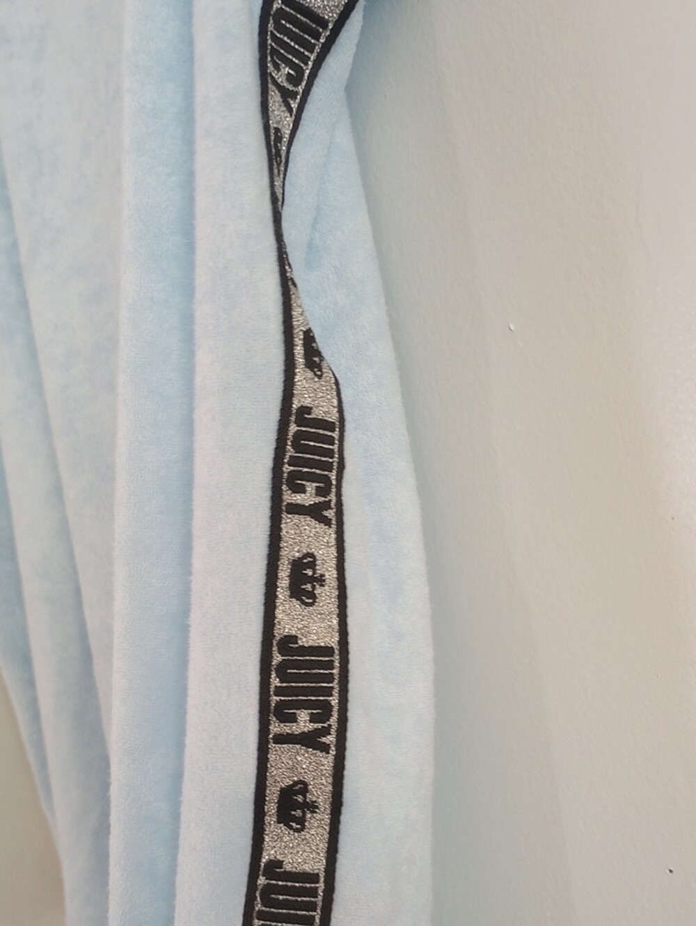 Juicy Couture Blue Pajama Top And Pants Set Lounge Wear Terrycloth XL - Picture 3 of 11